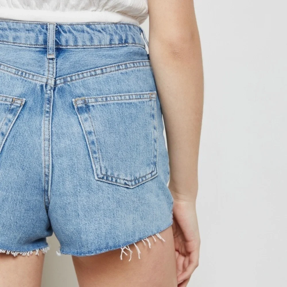 Topshop Ripped Denim Mom Shorts